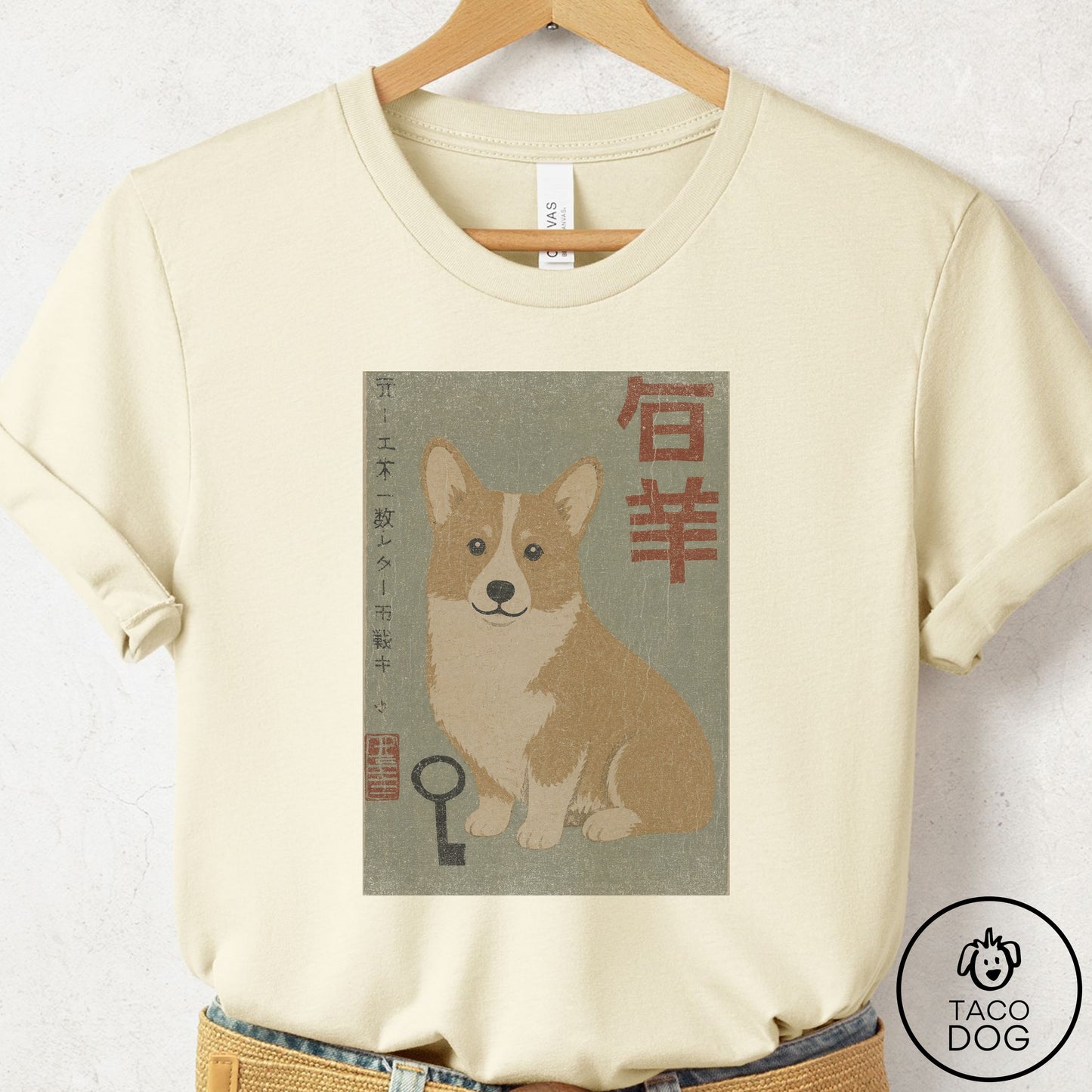 Corgi Matchbox T-Shirt Natural Taco-Dog