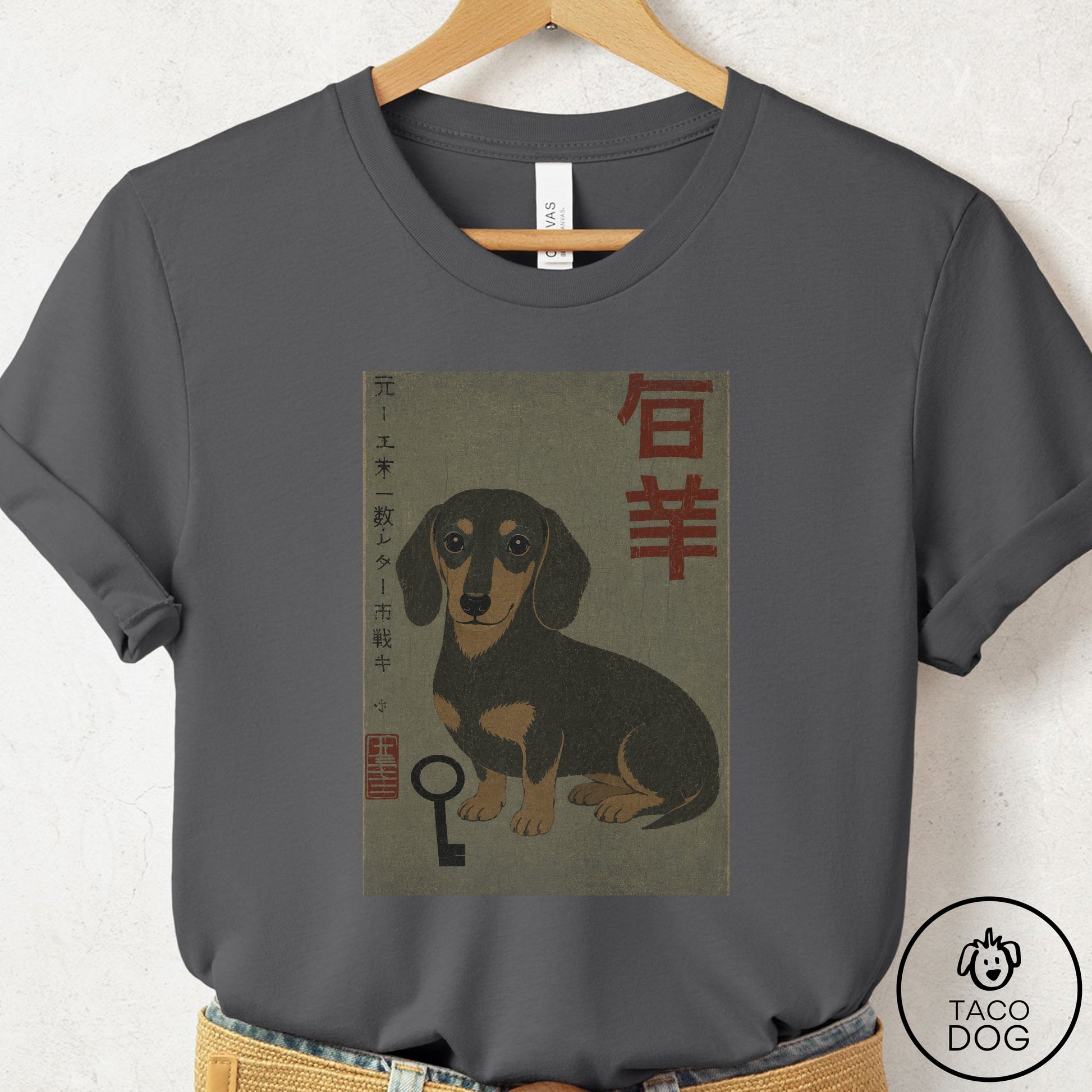 Dachshund Matchbox T-Shirt Asphalt Taco-Dog