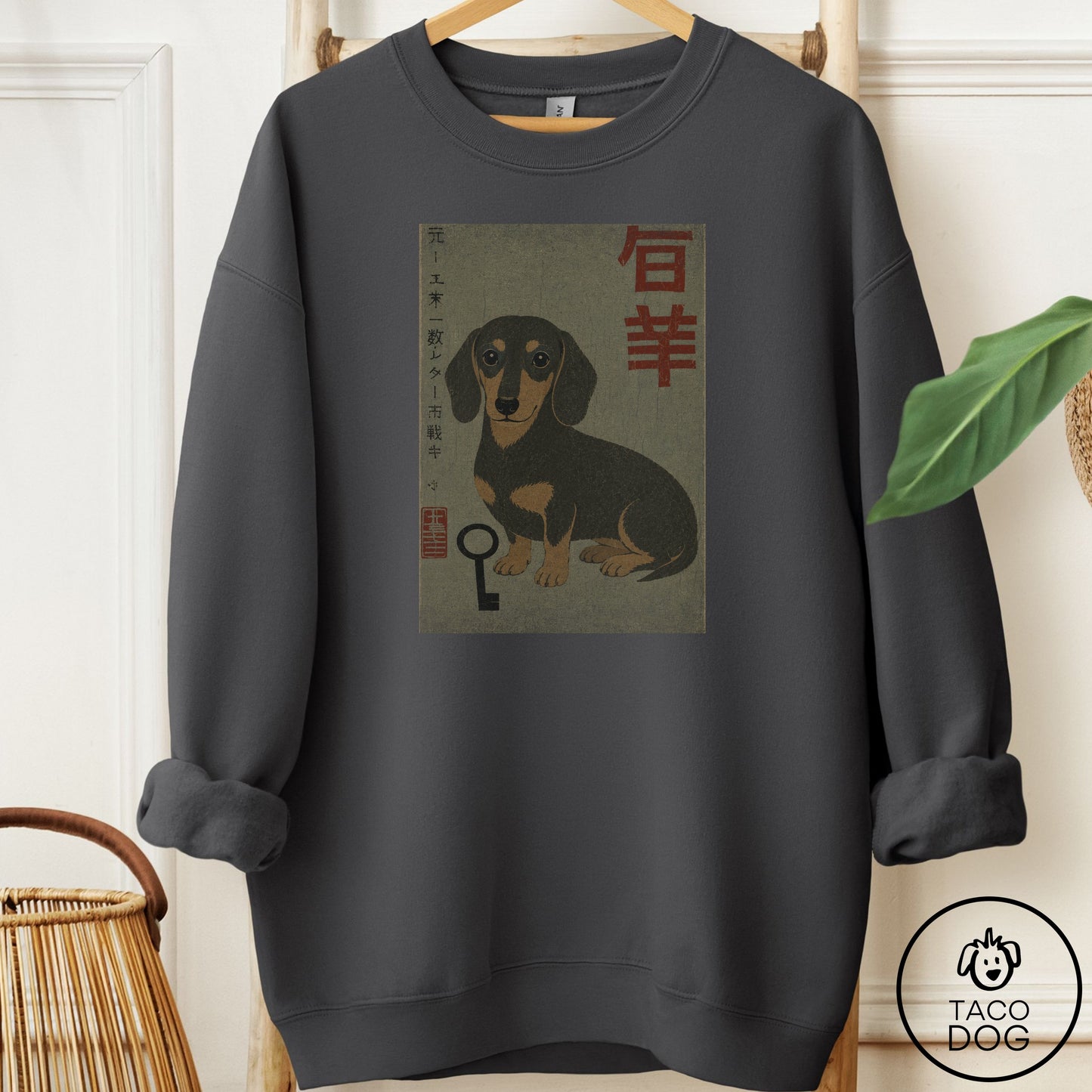 Dachshund Matchbox Sweatshirt Charcoal Taco-Dog