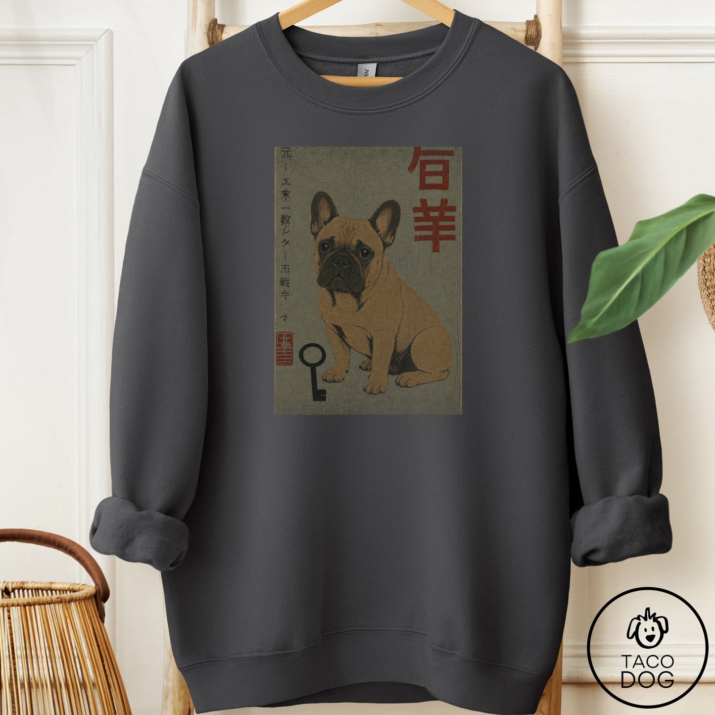 French Bulldog Frenchie Matchbox Sweatshirt Charcoal Taco-Dog