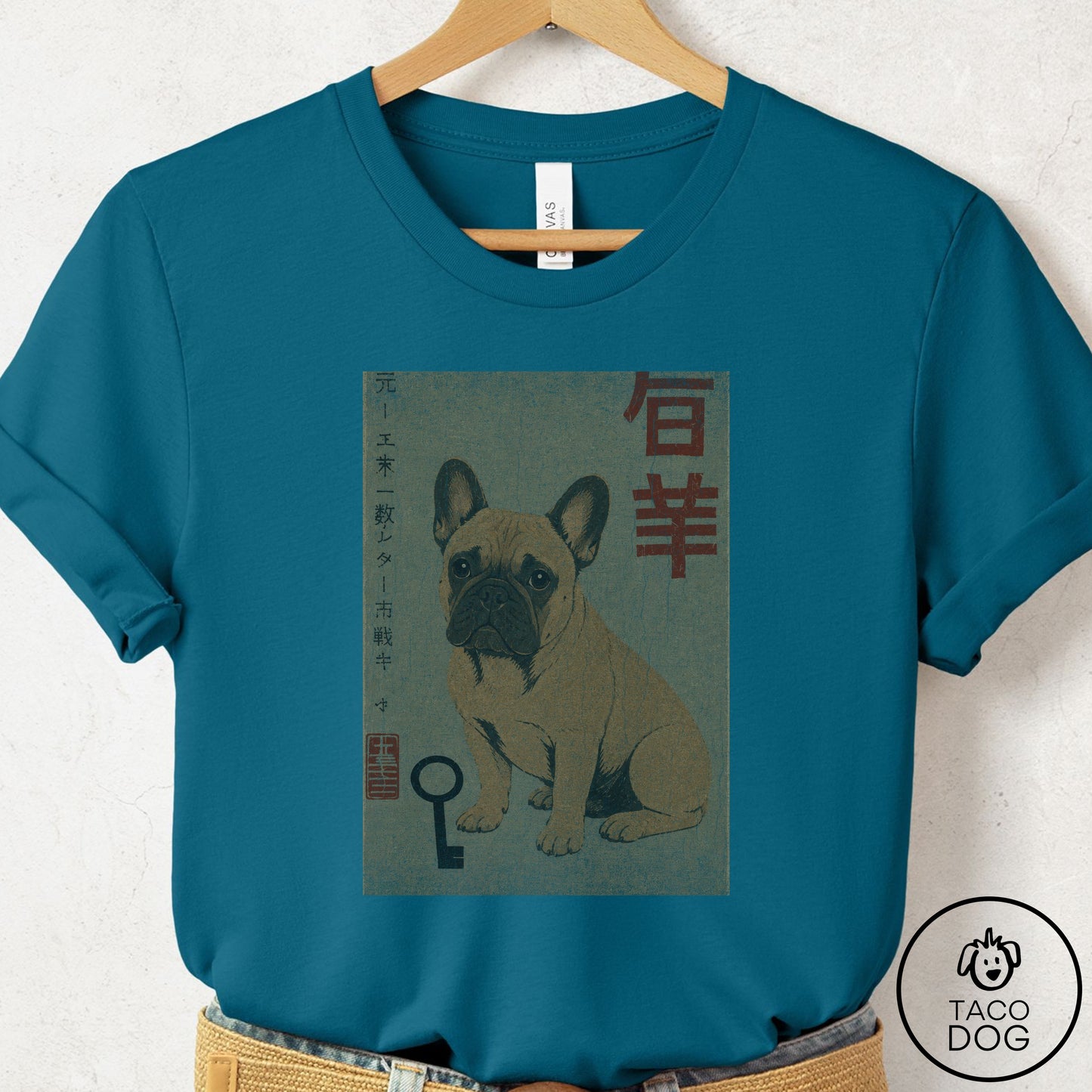 French Bulldog Frenchie Matchbox T-Shirt Deep Teal Taco-Dog