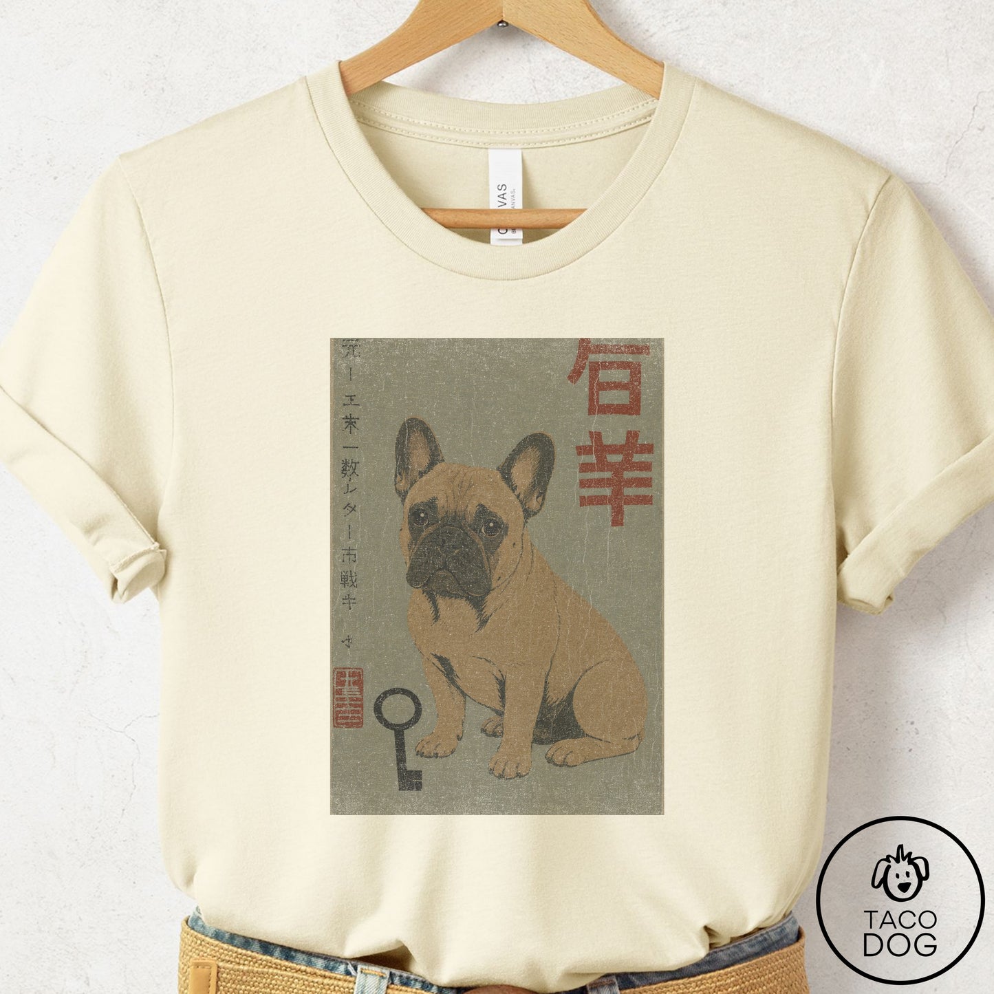 French Bulldog Frenchie Matchbox T-Shirt Natural Taco-Dog