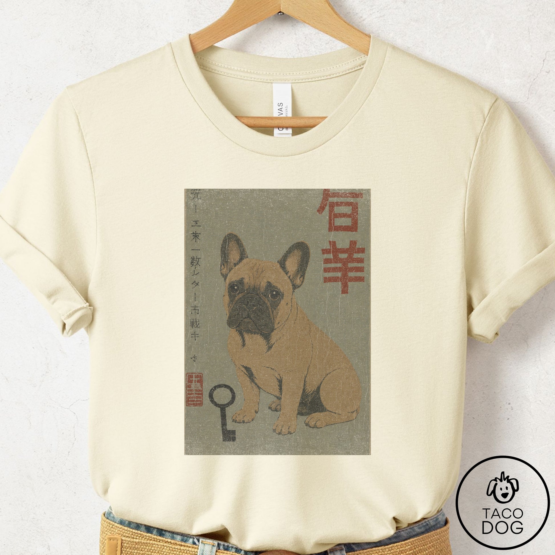 French Bulldog Frenchie Matchbox T-Shirt Natural Taco-Dog