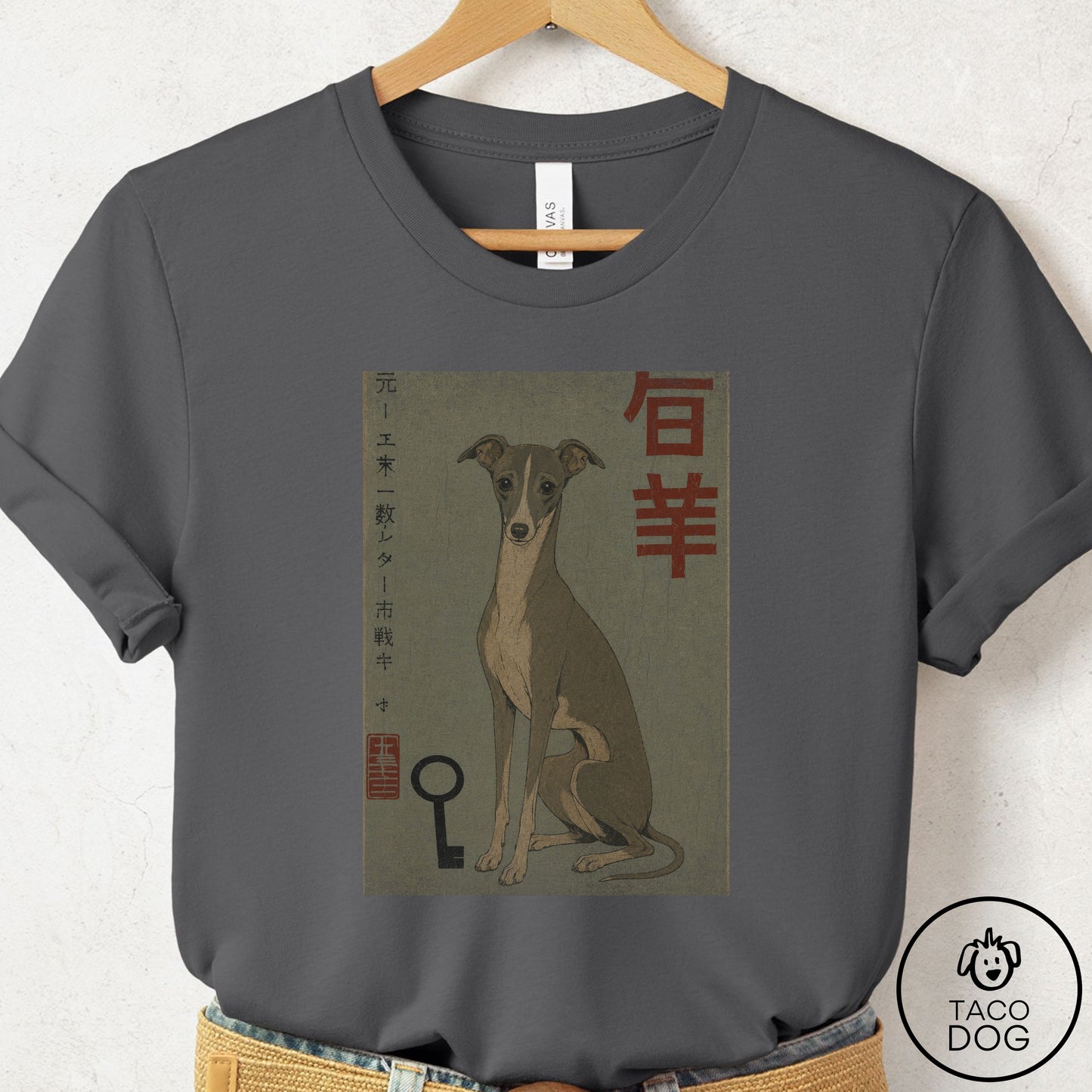 Italian Greyhound Whippet Matchbox T-Shirt Asphalt Taco-Dog