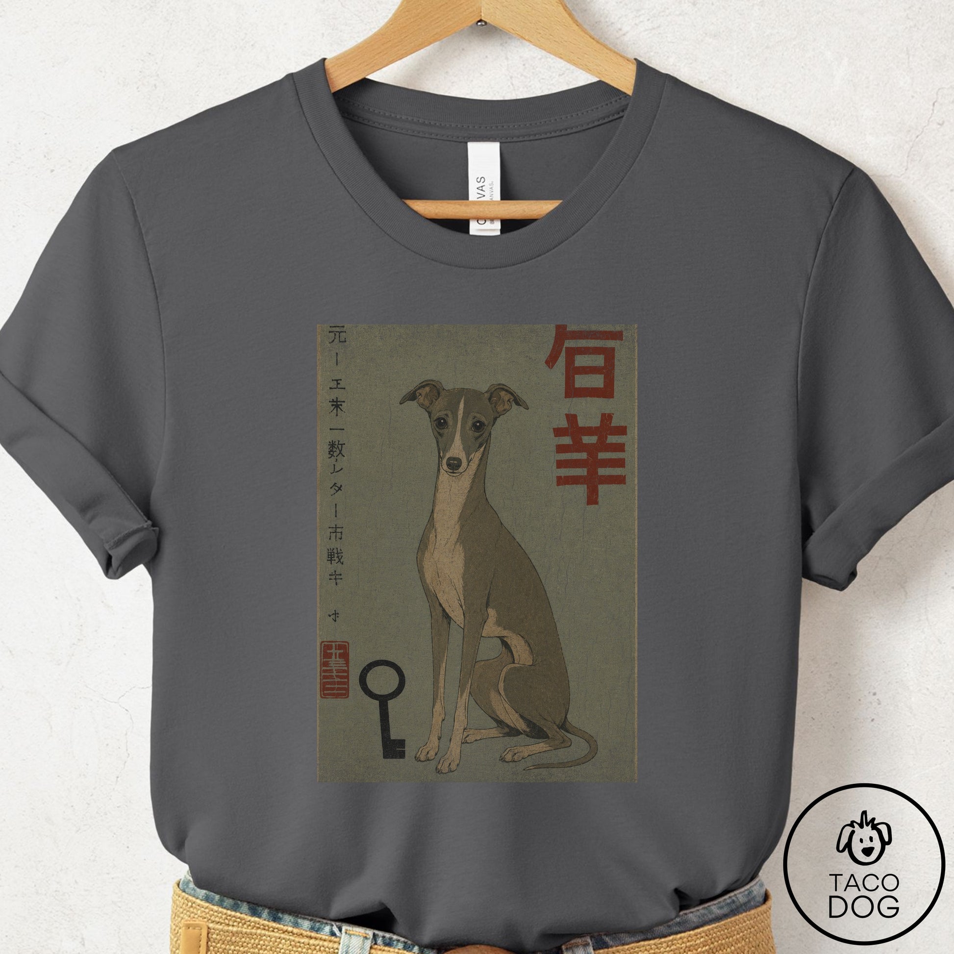 Italian Greyhound Whippet Matchbox T-Shirt Asphalt Taco-Dog