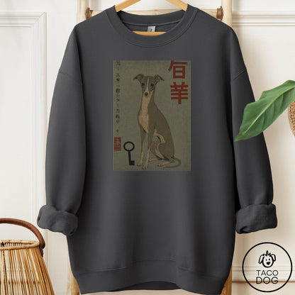 Italian Greyhound Whippet Matchbox Sweatshirt Charcoal Taco-Dog