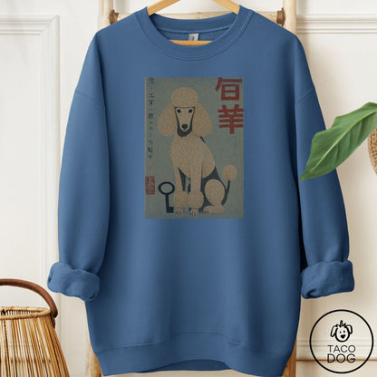 Poodle Matchbox Sweatshirt Indigo Blue Taco-Dog