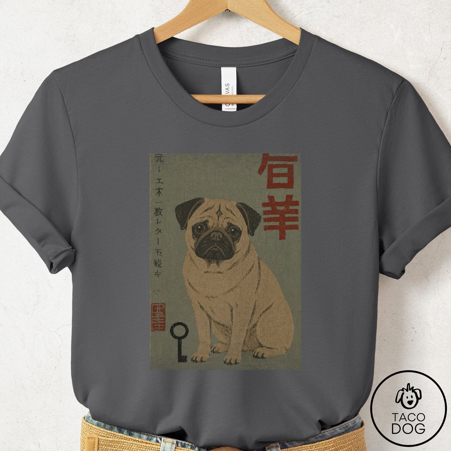Pug Matchbox T-Shirt Asphalt Taco-Dog