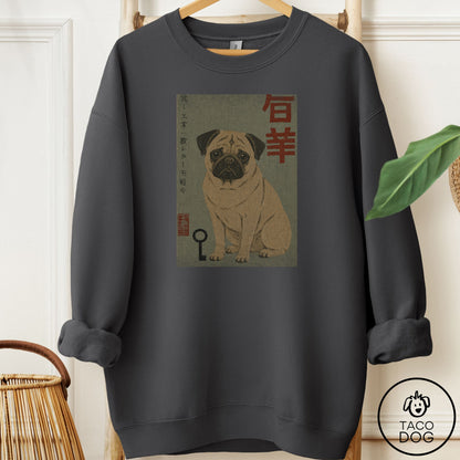Pug Matchbox Sweatshirt Charcoal Taco-Dog
