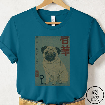 Pug Matchbox T-Shirt Deep Teal Taco-Dog