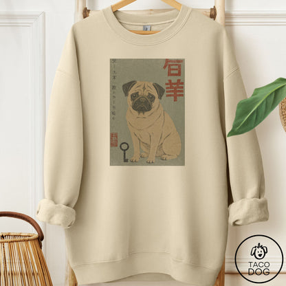 Pug Matchbox Sweatshirt Sand Taco-Dog
