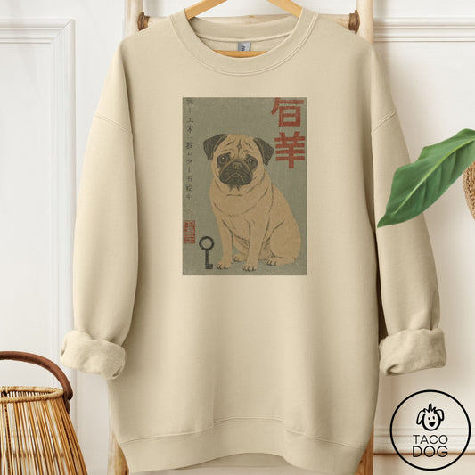 Pug Matchbox Sweatshirt Sand Taco-Dog
