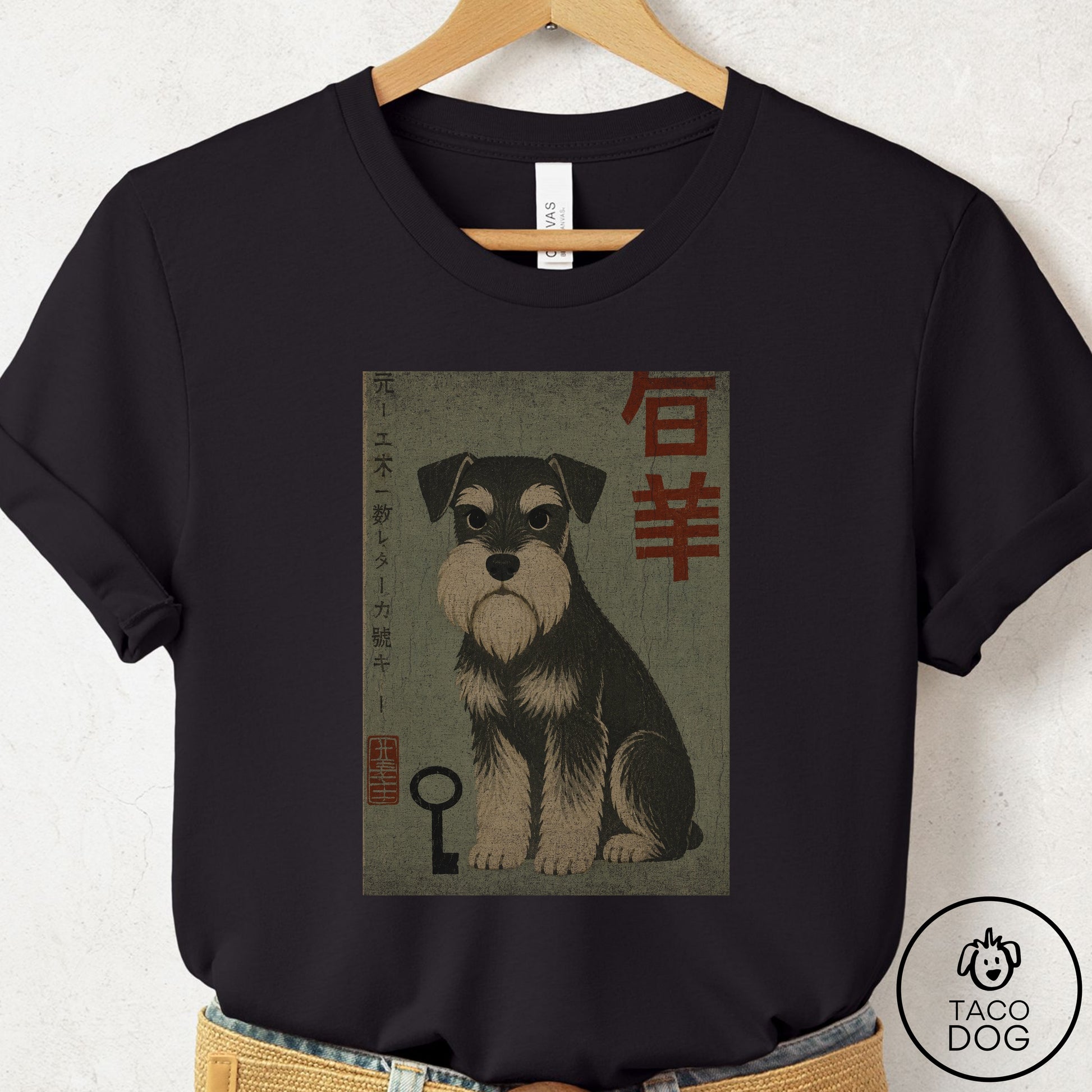 Schnauzer Matchbox T-Shirt Black Taco-Dog