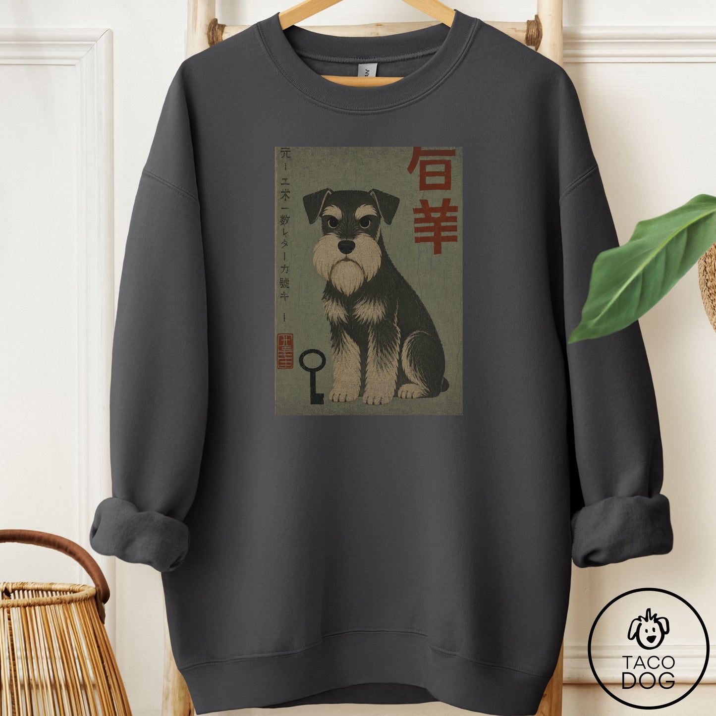 Schnauzer Matchbox Sweatshirt Charcoal Taco-Dog
