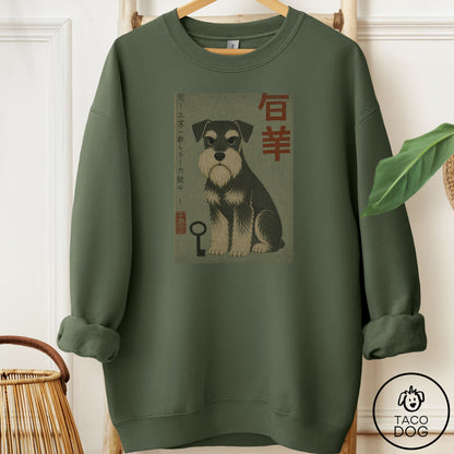Schnauzer Matchbox Sweatshirt Military Green Taco-Dog