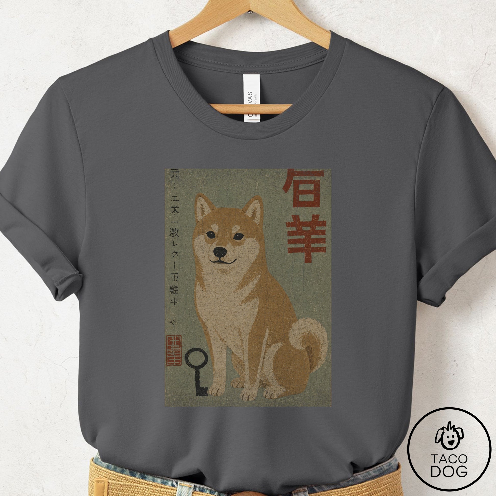 Shiba Inu Matchbox T-Shirt Asphalt Taco-Dog