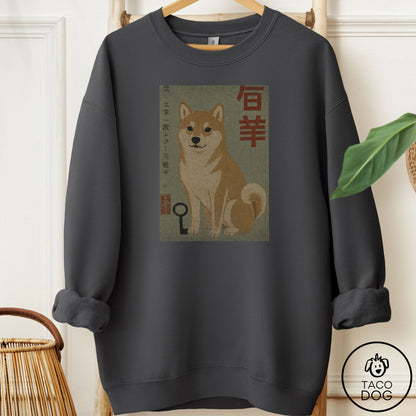 Shiba Inu Matchbox Sweatshirt Charcoal Taco-Dog