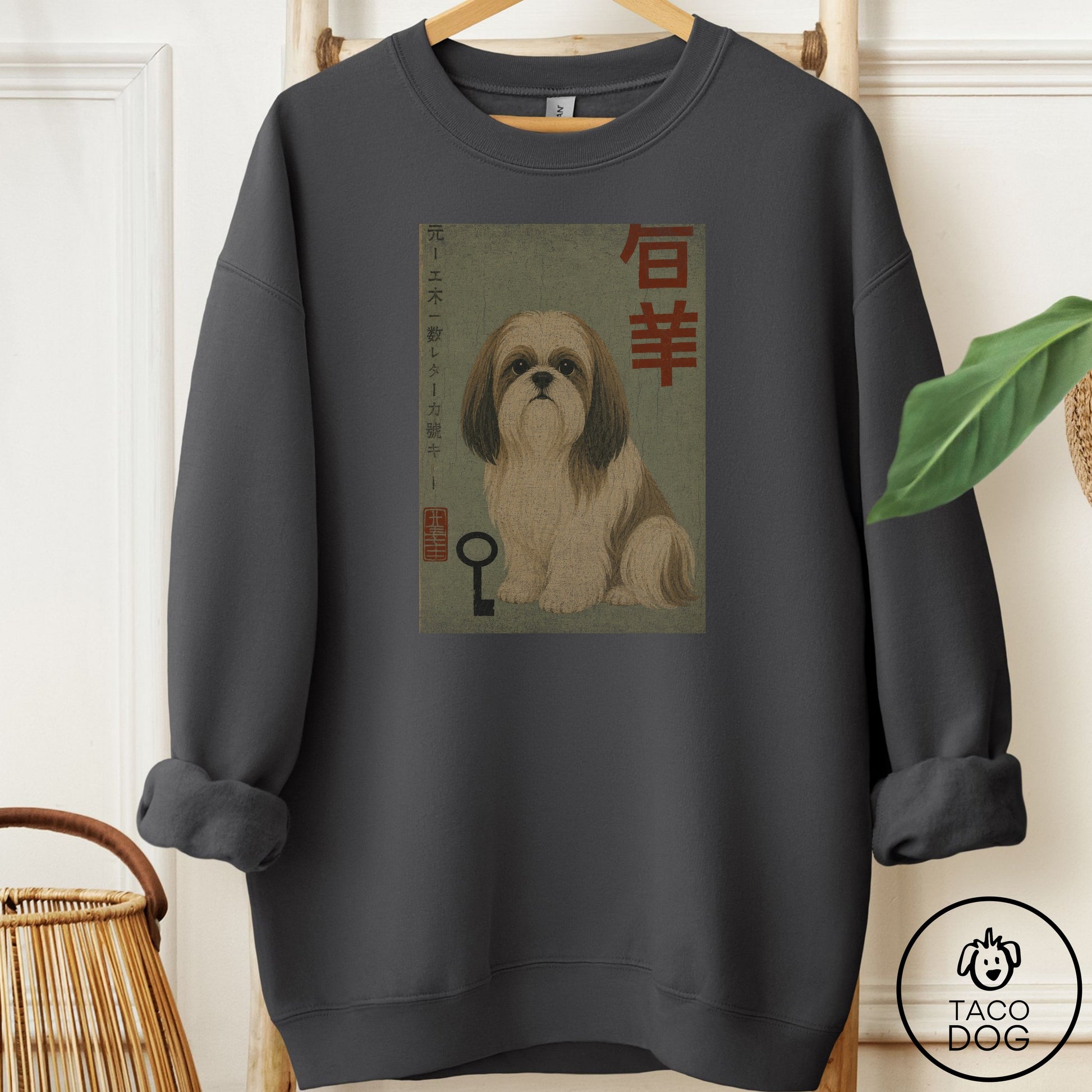 Shih Tzu Matchbox Sweatshirt Charcoal Taco-Dog