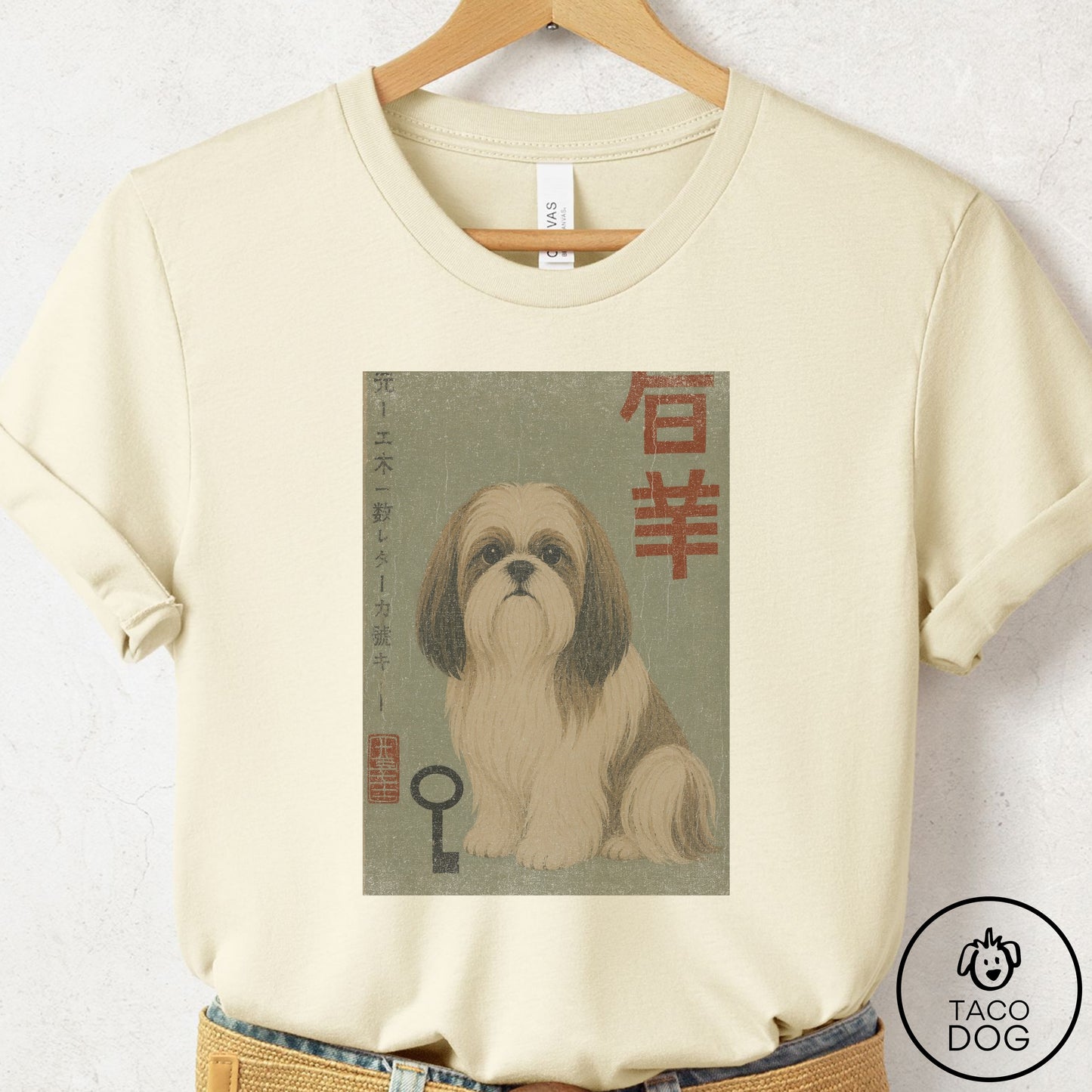Shih Tzu Matchbox T-Shirt Natural Taco-Dog
