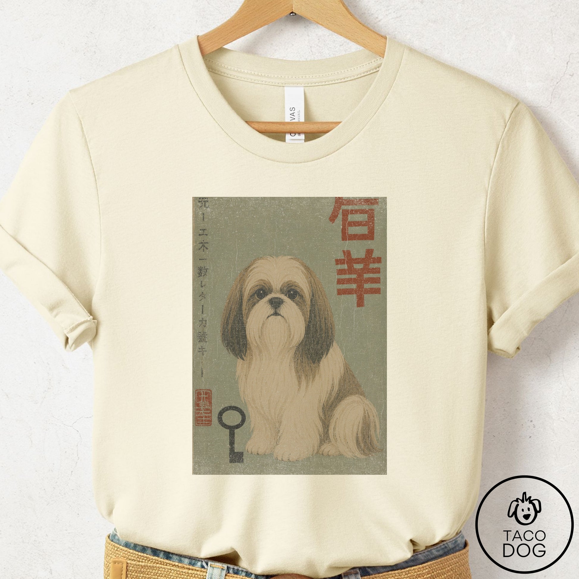 Shih Tzu Matchbox T-Shirt Natural Taco-Dog