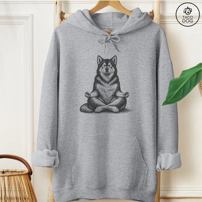 Malamute Meditate Hoodie Graphite Heather Taco-Dog