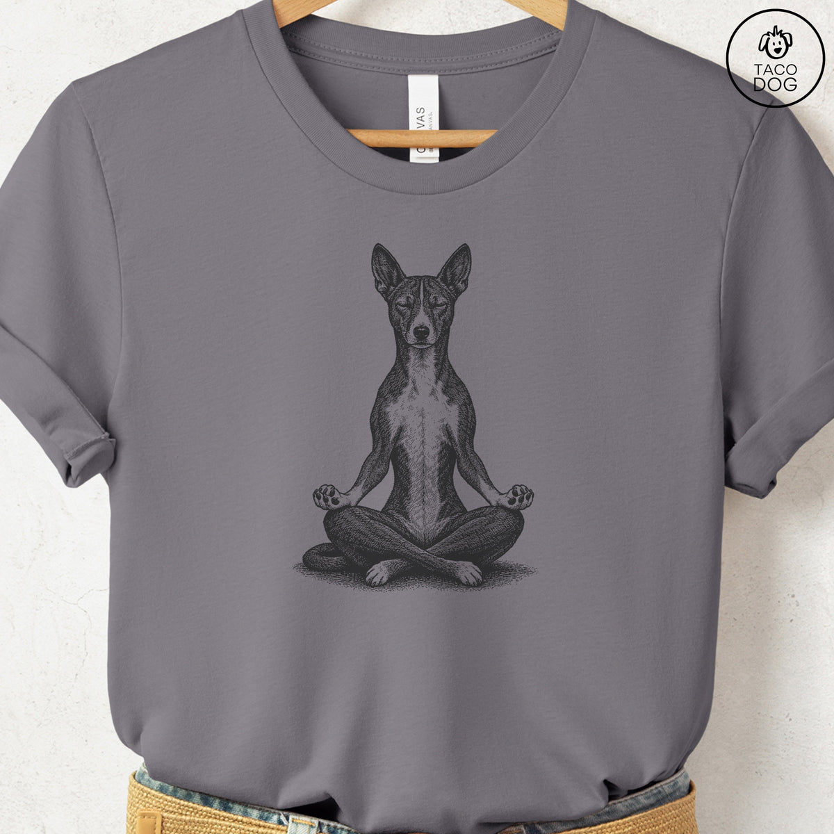 Basenji Meditate T-Shirt Storm Taco-Dog