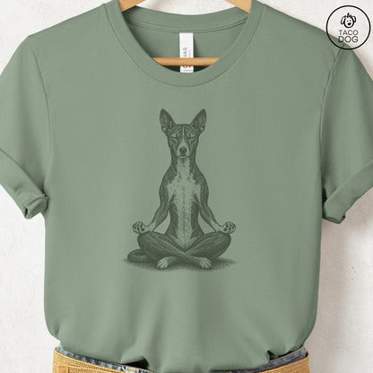 Basenji Meditate T-Shirt Sage Taco-Dog