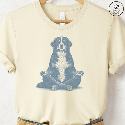 Bernese Mountain Dog Meditate T-Shirt Natural Taco-Dog