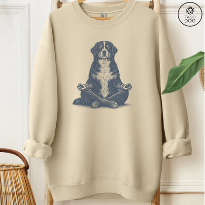 Bernese Mountain Dog Meditate Sweatshirt Sand Taco-Dog
