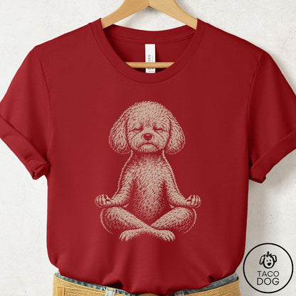 Bichon Frise Meditate T-Shirt Canvas Red Taco-Dog