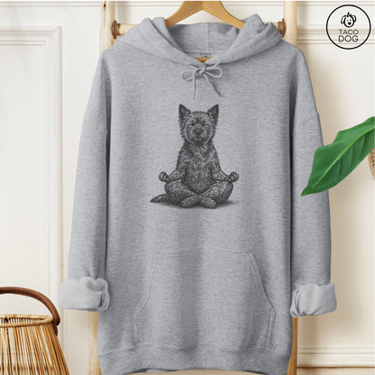 Cairn Terrier Meditate Hoodie Graphite Heather Taco-Dog