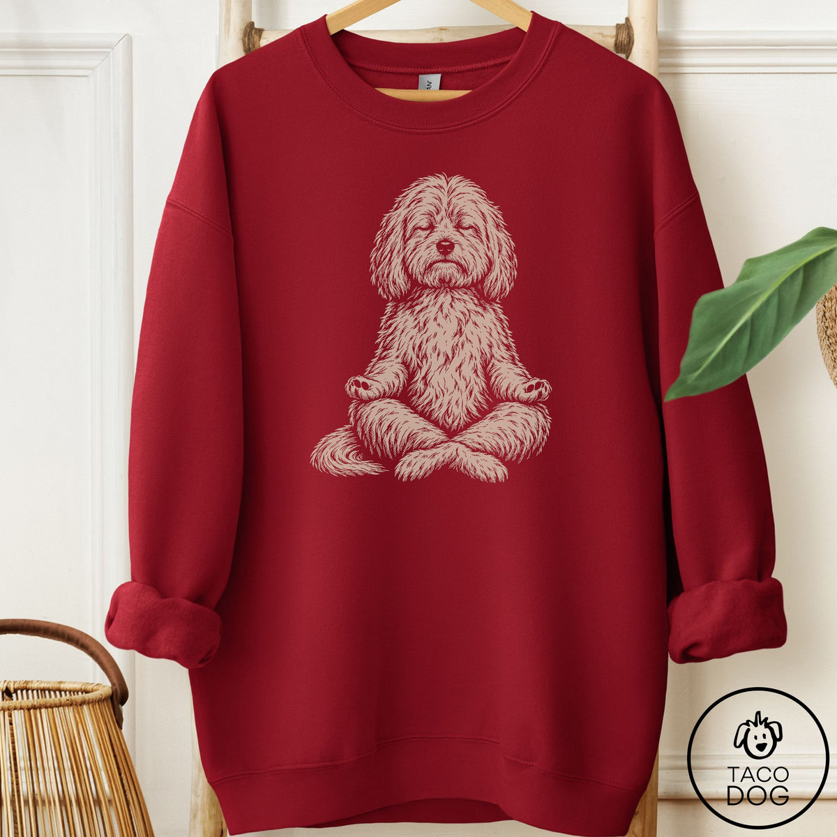 Coton De Tulear Meditate Sweatshirt Garnet Taco-Dog