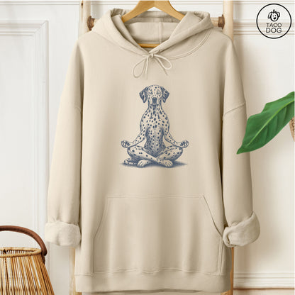 Dalmatian Meditate Hoodie Sand Taco-Dog