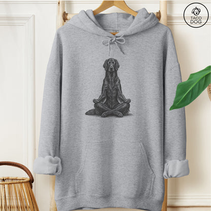 Flat-Coated Retriever Meditate Hoodie Graphite Heather Taco-Dog