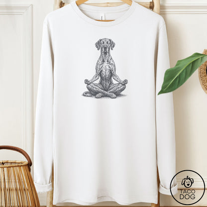 Great Dane Meditate Long Sleeve Tee White Taco-Dog