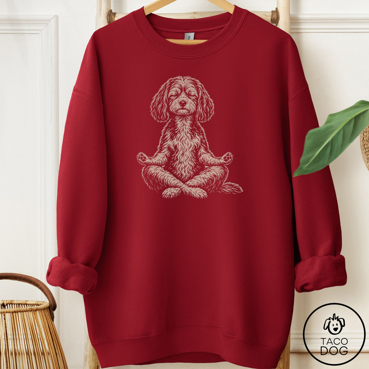 Havanese Meditate Sweatshirt Garnet Taco-Dog