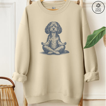 Havanese Meditate Sweatshirt Sand Taco-Dog
