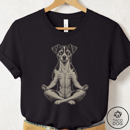 Jack Russell Meditate T-Shirt Black Taco-Dog