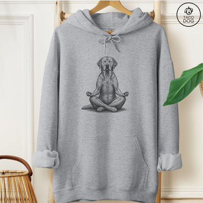 Labrador Retriever Meditate Hoodie Graphite Heather Taco-Dog