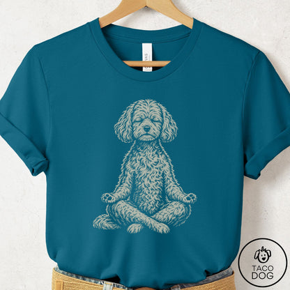Maltipoo Meditate T-Shirt Deep Teal Taco-Dog