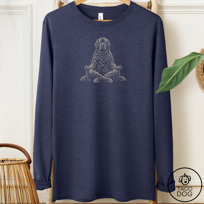 Newfoundland Meditate Long Sleeve Tee Heather Navy Taco-Dog