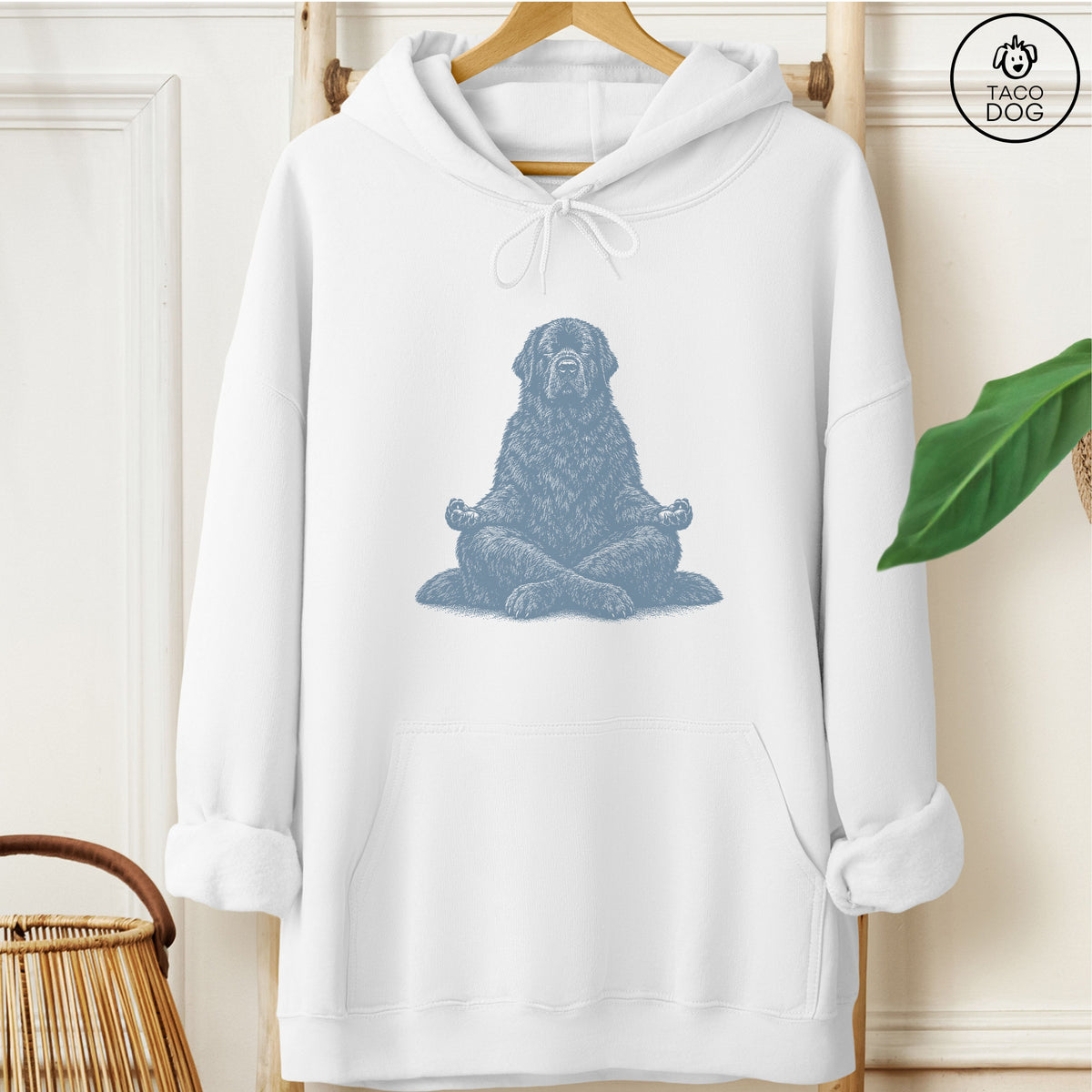 Newfoundland Meditate Hoodie White Taco-Dog
