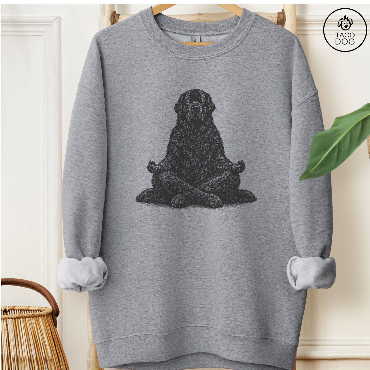 Newfoundland Meditate Sweatshirt Graphite Heather Taco-Dog