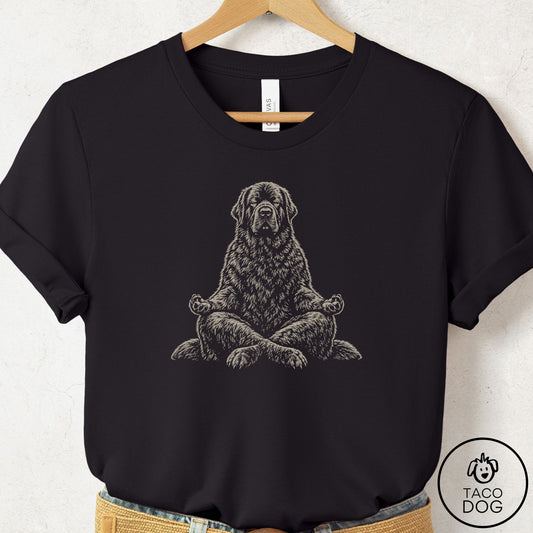 Newfoundland Meditate T-Shirt Black Taco-Dog