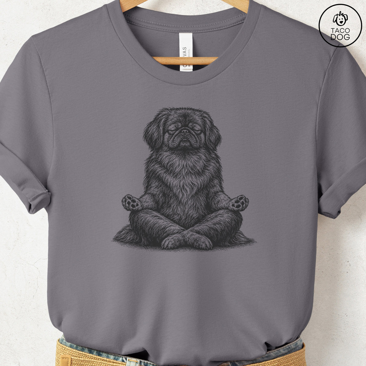 Pekingese Meditate T-Shirt Storm Taco-Dog