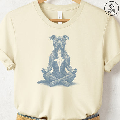 Pitbull Meditate T-Shirt Natural Taco-Dog