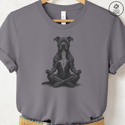 Pitbull Meditate T-Shirt Storm Taco-Dog