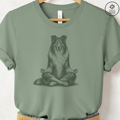 Rough Collie Meditate T-Shirt Sage Taco-Dog