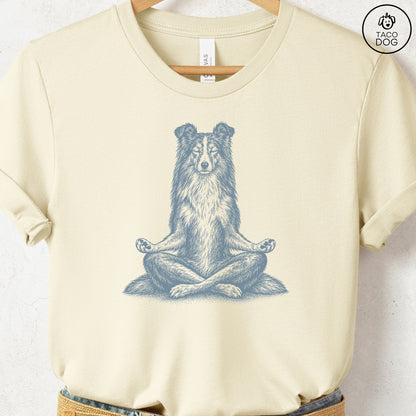 Shetland Sheepdog Meditate T-Shirt Natural Taco-Dog