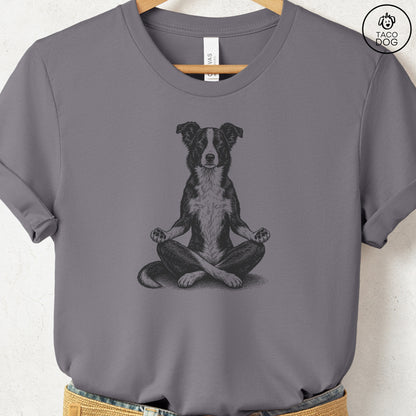 Border Collie Meditate T-Shirt Storm Taco-Dog